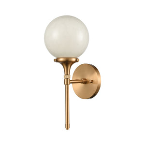 Atlas Beverly Hills 15" High 1-Light Sconce - Retro-Chic Satin Brass Globe for Elegant Interior Lighting WL11031-BS