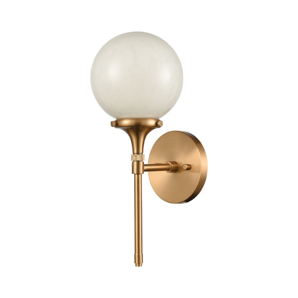 Atlas Beverly Hills 15" High 1-Light Sconce - Retro-Chic Satin Brass Globe for Elegant Interior Lighting WL11031-BS