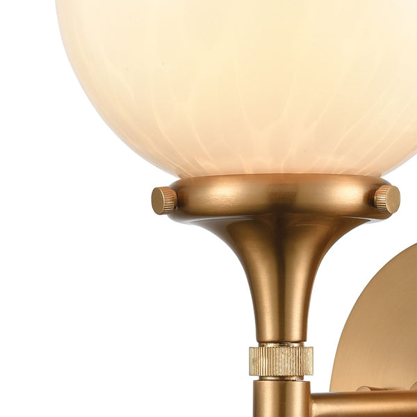 Atlas Beverly Hills 15" High 1-Light Sconce - Retro-Chic Satin Brass Globe for Elegant Interior Lighting WL11031-BS
