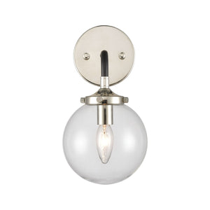 Atlas Boudreaux 12'' High 1-Light Sconce - Stylish Matte Black & Polished Nickel for Modern Interiors WL11032-NK