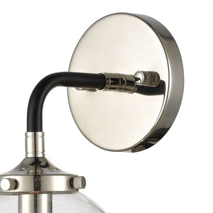 Atlas Boudreaux 12'' High 1-Light Sconce - Stylish Matte Black & Polished Nickel for Modern Interiors WL11032-NK