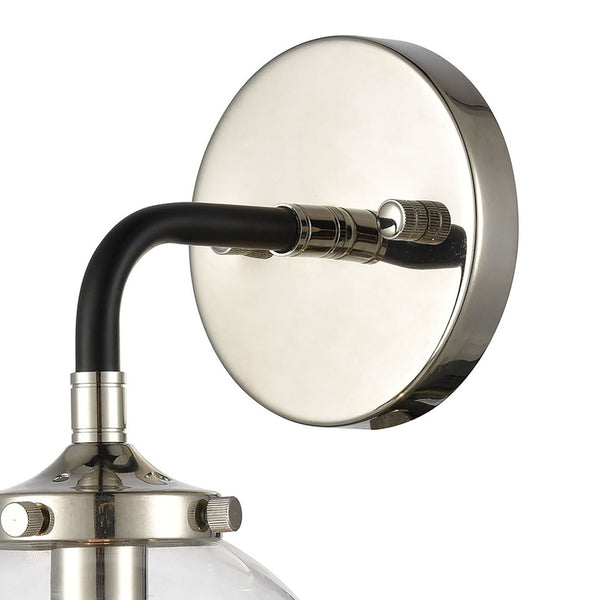 Atlas Boudreaux 12'' High 1-Light Sconce - Stylish Matte Black & Polished Nickel for Modern Interiors WL11032-NK