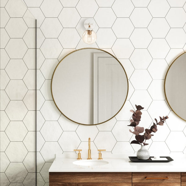 Atlas Boudreaux 6" Wide 1-Light Vanity Light - Midcentury Modern Matte White Fixture for Elegant Spaces WL11032-WH