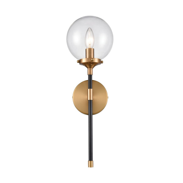 Atlas Boudreaux 19'' High 1-Light Sconce - Elegant Matte Black & Antique Gold for Modern Interiors WL11033-GD