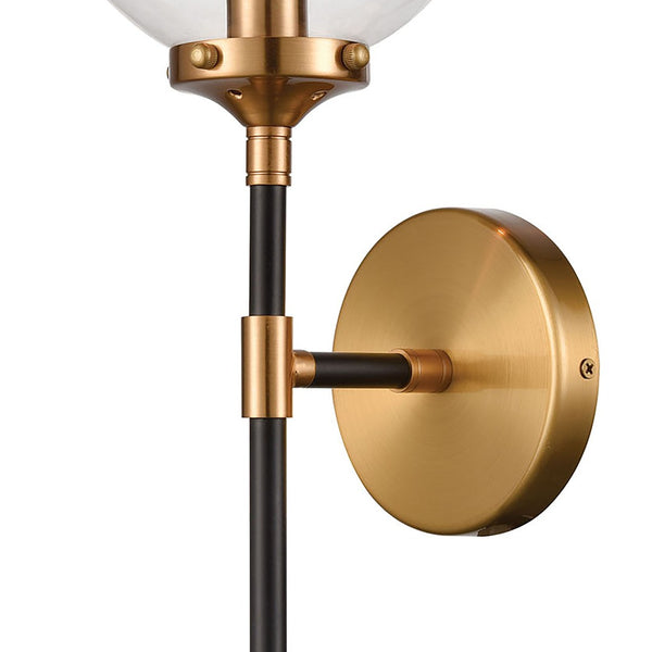 Atlas Boudreaux 19'' High 1-Light Sconce - Elegant Matte Black & Antique Gold for Modern Interiors WL11033-GD