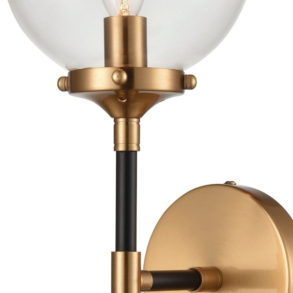 Atlas Boudreaux 21'' High 2-Light Sconce – Elegant Matte Black & Antique Gold for Midcentury Modern Homes WL11034-GD