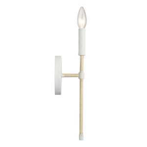 Atlas Breezeway 14.25" Coastal-Inspired 1-Light Sconce with White Coral Finish & Rattan Accent for Modern Spaces WL11036-WH