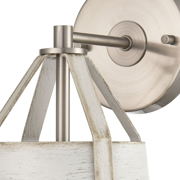 Atlas Brigantine 14'' High 1-Light Sconce - Coastal-Inspired Design for Brightening Any Indoor Space Satin Nickel WL11037-WH