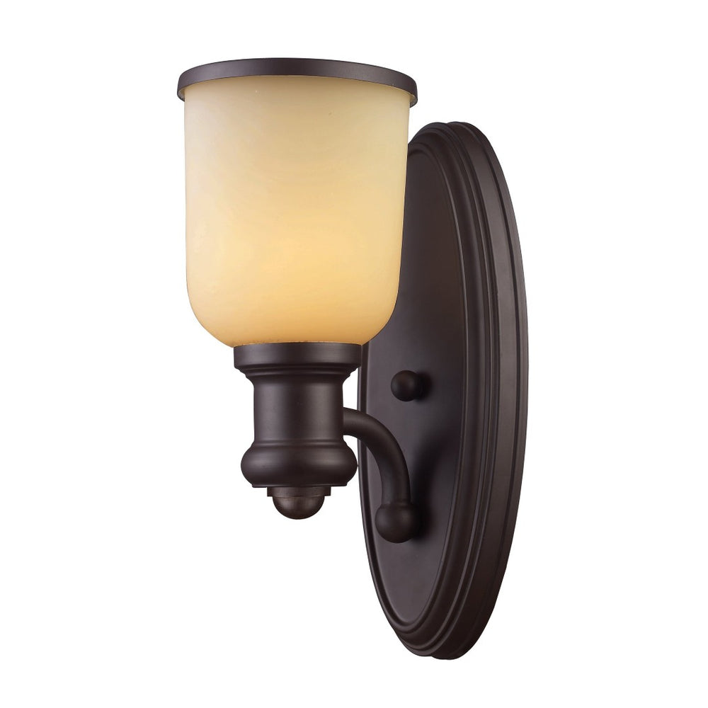 Atlas Brooksdale 1-Light Sconce – Vintage-Inspired Wall Fixture for Timeless Indoor Elegance and Style Oiled Bronze WL11038-BZ