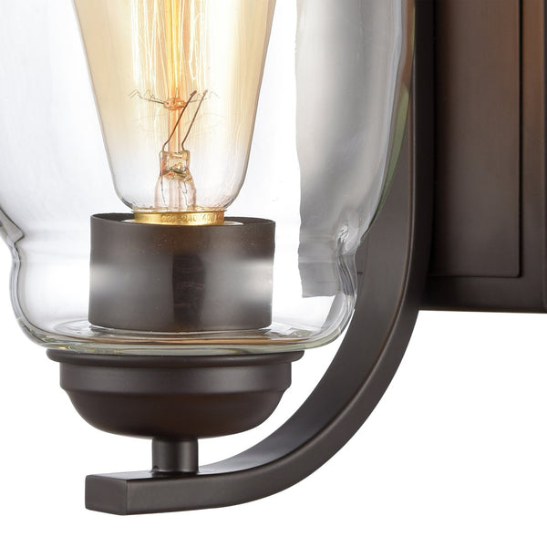 Atlas Calistoga 1-Light Wall Sconce - Elegant Clear Glass Shade in Oil Rubbed Bronze for Stylish Interiors WL11039-BZ