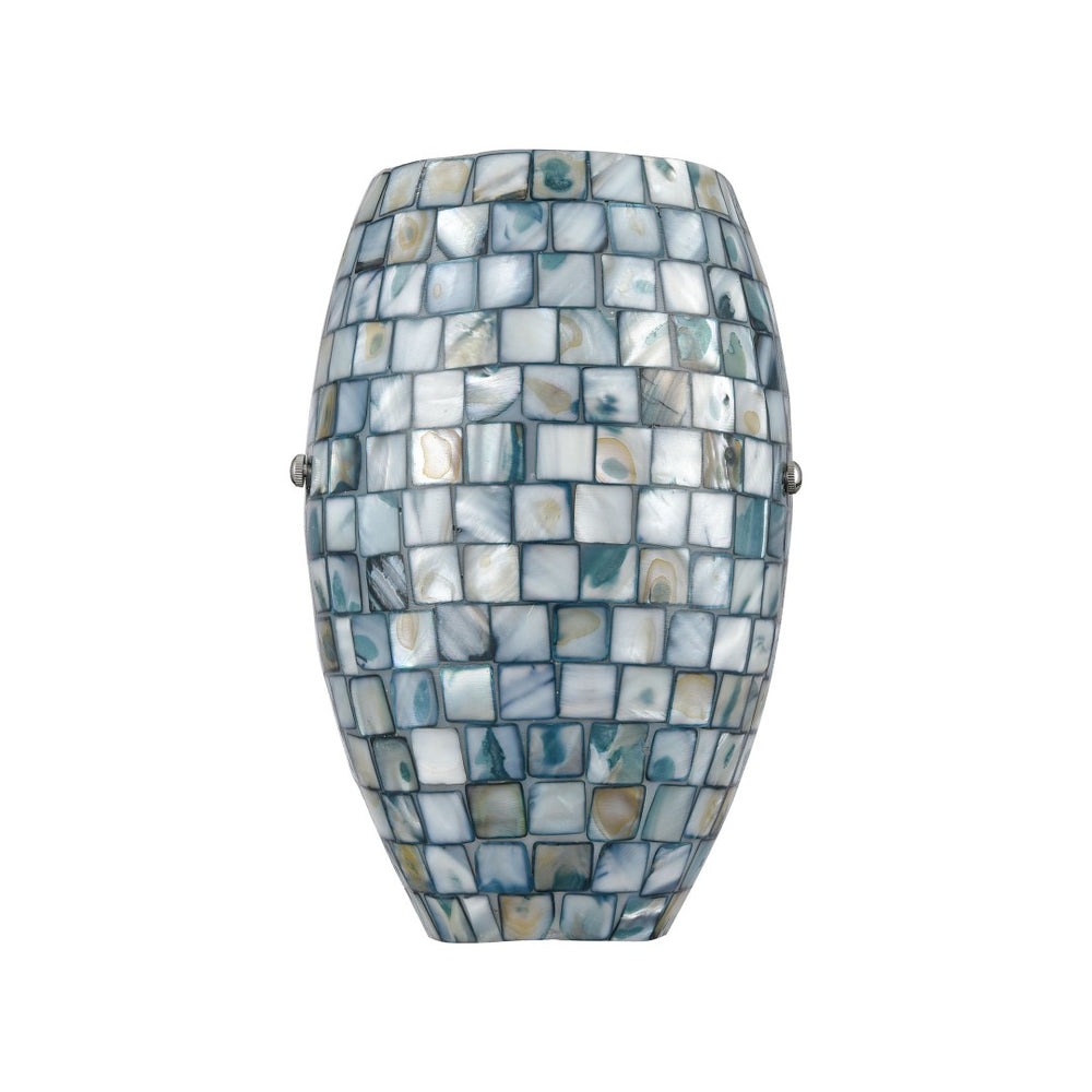 Atlas Capri 8" High 1-Light Sconce - Handcrafted Capiz Shell Design in Satin Nickel for Elegant Spaces WL11040-GY