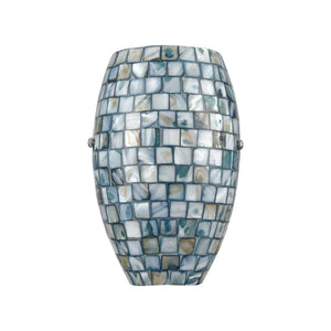 Atlas Capri 8" High 1-Light Sconce - Handcrafted Capiz Shell Design in Satin Nickel for Elegant Spaces WL11040-GY