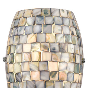 Atlas Capri 8" High 1-Light Sconce - Handcrafted Capiz Shell Design in Satin Nickel for Elegant Spaces WL11040-GY