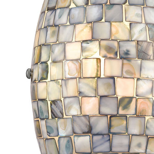 Atlas Capri 8" High 1-Light Sconce - Handcrafted Capiz Shell Design in Satin Nickel for Elegant Spaces WL11040-GY
