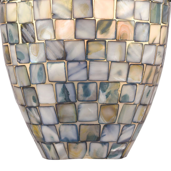 Atlas Capri 8" High 1-Light Sconce - Handcrafted Capiz Shell Design in Satin Nickel for Elegant Spaces WL11040-GY