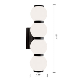 Atlas Celeste Integrated LED Sconce - Sculptural Lighting for Modern Interiors and Elegant Ambiance Matte Black WL11043-BK