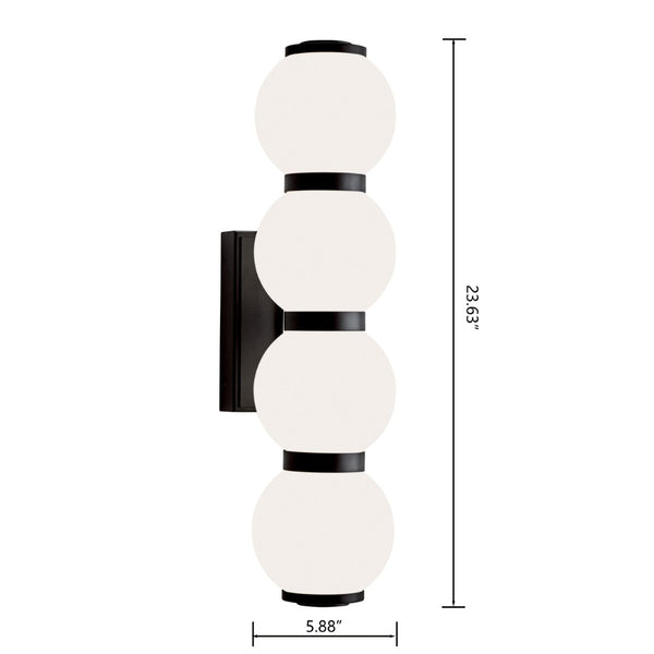 Atlas Celeste Integrated LED Sconce - Sculptural Lighting for Modern Interiors and Elegant Ambiance Matte Black WL11043-BK