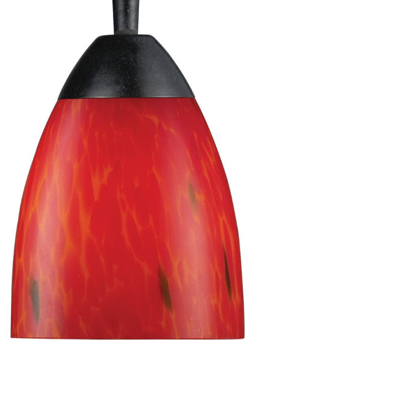 Atlas Celina 14'' 1-Light Wall Sconce - Dark Rust Frame with Vivid Red Blown Glass for Ambient Illumination WL11044-BK