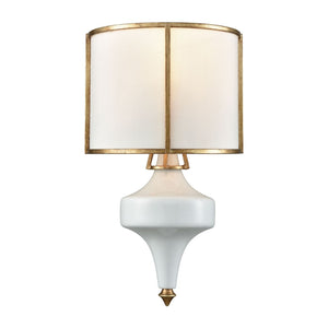 Atlas Ceramique 15'' High 1-Light Wall Sconce - Elegant Antique Gold Leaf Finish for Timeless Decor WL11045-GD