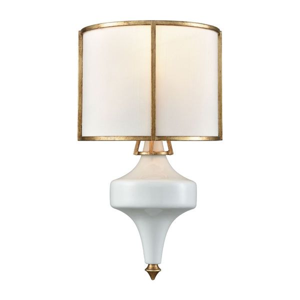 Atlas Ceramique 15'' High 1-Light Wall Sconce - Elegant Antique Gold Leaf Finish for Timeless Decor WL11045-GD