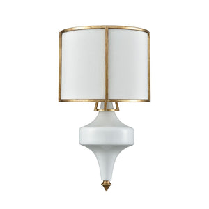 Atlas Ceramique 15'' High 1-Light Wall Sconce - Elegant Antique Gold Leaf Finish for Timeless Decor WL11045-GD