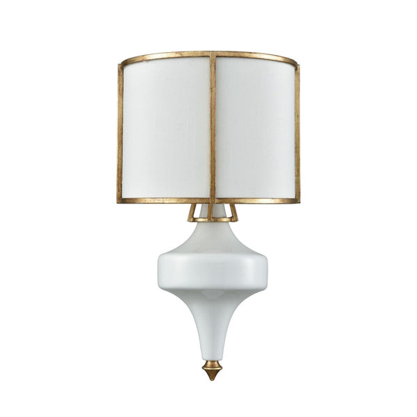 Atlas Ceramique 15'' High 1-Light Wall Sconce - Elegant Antique Gold Leaf Finish for Timeless Decor WL11045-GD
