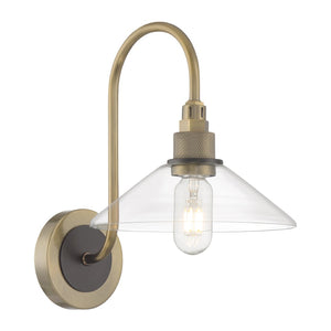 Atlas Charis 13'' High 1-Light Wall Sconce - Elegant Glass Diffuser for Timeless Home Ambiance Decor Antique Brass with Oil Rubbed Bronze WL11047-BS