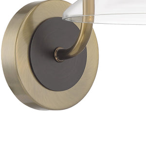 Atlas Charis 13'' High 1-Light Wall Sconce - Elegant Glass Diffuser for Timeless Home Ambiance Decor Antique Brass with Oil Rubbed Bronze WL11047-BS