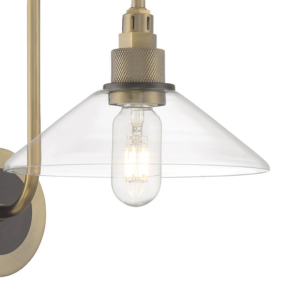 Atlas Charis 13'' High 1-Light Wall Sconce - Elegant Glass Diffuser for Timeless Home Ambiance Decor Antique Brass with Oil Rubbed Bronze WL11047-BS