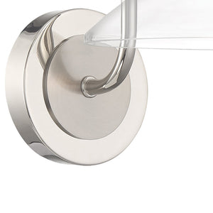 Atlas Charis 13'' High 1-Light Wall Sconce - Elegant Glass Diffuser for Timeless Home Ambiance Decor Polished Nickel with Brushed Nickel WL11047-NK
