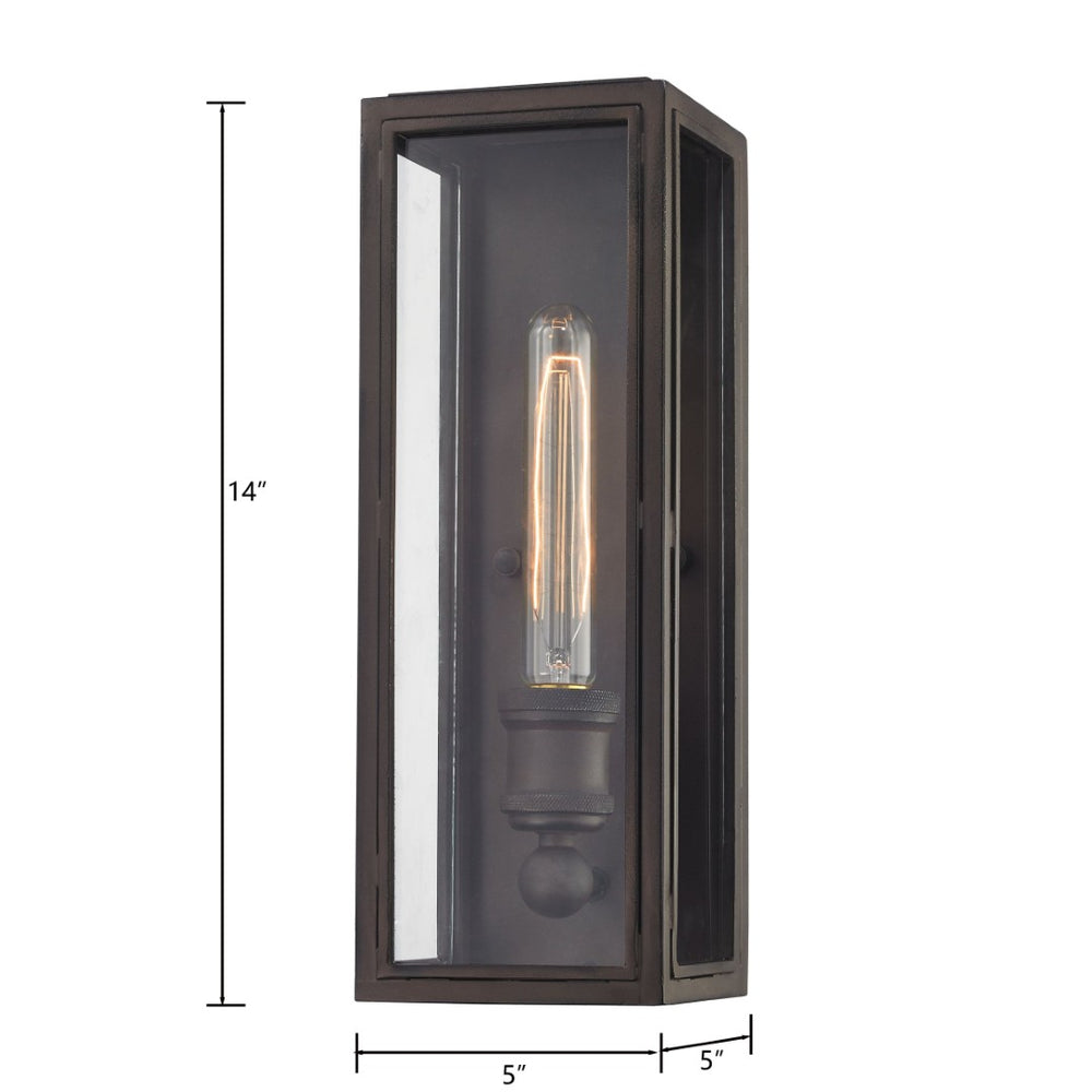 Atlas Chasebrook 14'' High 1-Light Sconce in Clay Iron - Perfect for Compact Spaces and Vintage Charm WL11048-BK