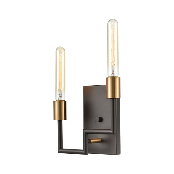 Atlas Congruency 8'' High 2-Light Wall Sconce - Modern Oil Rubbed Bronze with Geometric Design Appeal WL11053-BZ