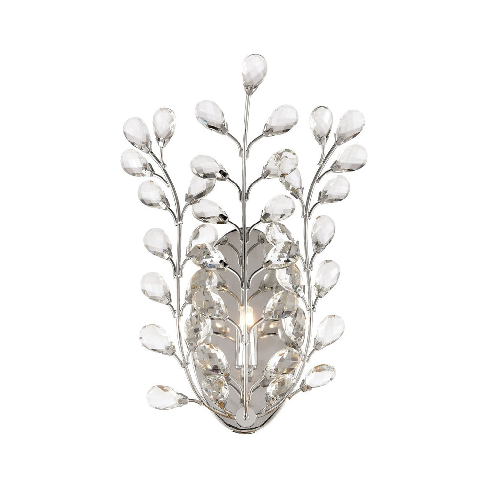 Atlas Crystique 14-Inch High Polished Chrome Wall Sconce - Elegant Crystal Branch Design for Modern Spaces WL11057-CH
