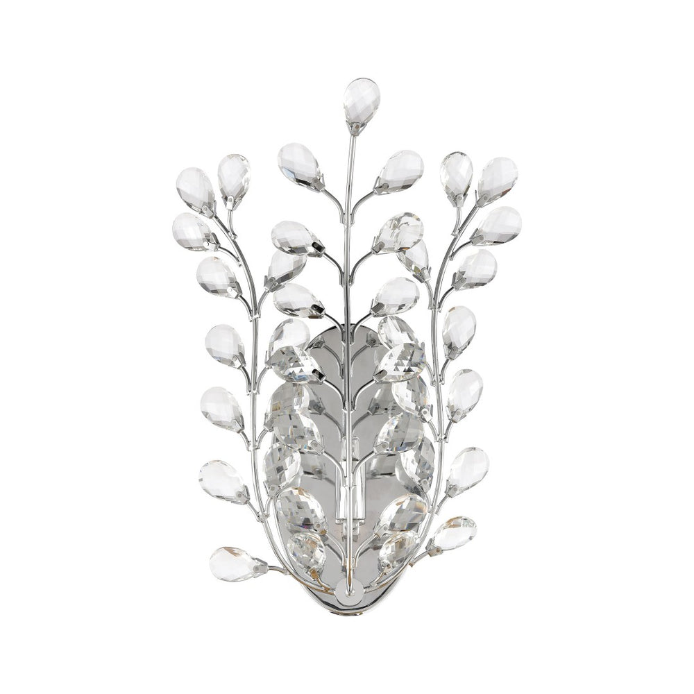 Atlas Crystique 14-Inch High Polished Chrome Wall Sconce - Elegant Crystal Branch Design for Modern Spaces WL11057-CH