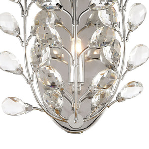 Atlas Crystique 14-Inch High Polished Chrome Wall Sconce - Elegant Crystal Branch Design for Modern Spaces WL11057-CH