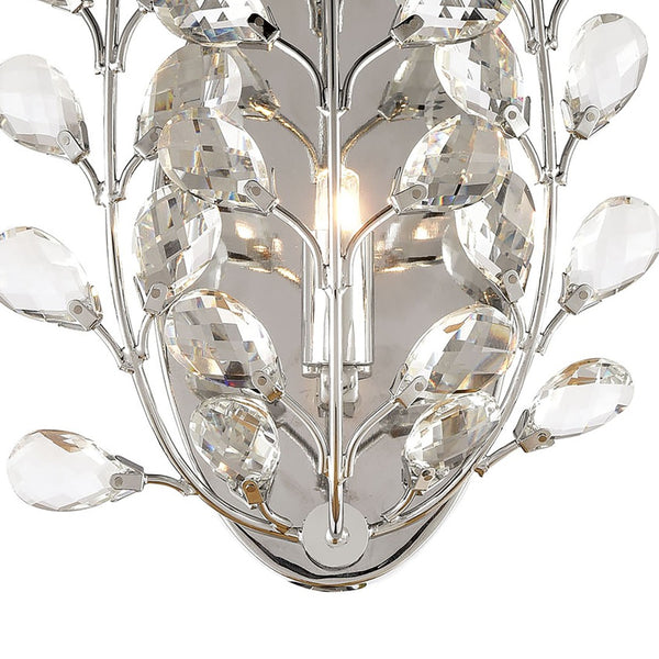 Atlas Crystique 14-Inch High Polished Chrome Wall Sconce - Elegant Crystal Branch Design for Modern Spaces WL11057-CH