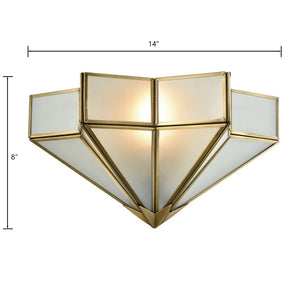 Atlas Decostar 8-Inch High 1-Light Sconce - Elegant Art Deco Geometry in Brushed Brass or Bronze Finish WL11060-BS