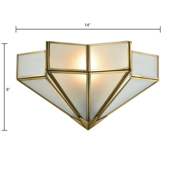 Atlas Decostar 8-Inch High 1-Light Sconce - Elegant Art Deco Geometry in Brushed Brass or Bronze Finish WL11060-BS
