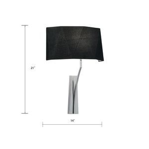Atlas Diamond 21" High 1-Light Sconce - Hand-Crafted Shade, Polished Nickel for Modern Home Elegance WL11061-NK1