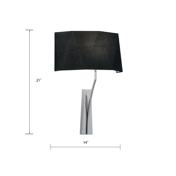 Atlas Diamond 21" High 1-Light Sconce - Hand-Crafted Shade, Polished Nickel for Modern Home Elegance WL11061-NK1