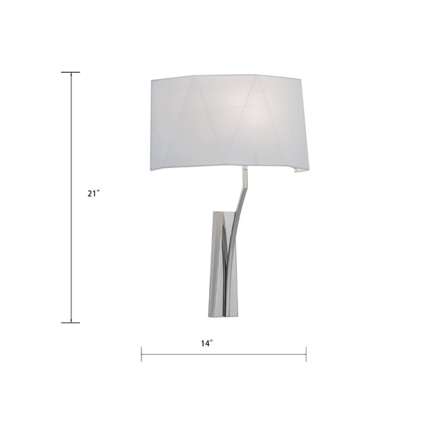 Atlas Diamond 21" High 1-Light Sconce - Hand-Crafted Shade in Polished Nickel for Modern Elegance WL11061-NK2