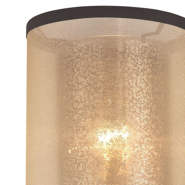 Atlas Diffusion 24'' High 1-Light Sconce - Antique Mercury Glass & Beige Organza Shade in Bronze Finish WL11063-BZ