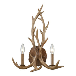 Atlas Elk 19" High 2-Light Wall Sconce - Rustic Antler Design for Cozy Indoor Spaces and Ambient Lighting WL11066-BN