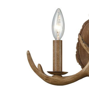 Atlas Elk 19" High 2-Light Wall Sconce - Rustic Antler Design for Cozy Indoor Spaces and Ambient Lighting WL11066-BN
