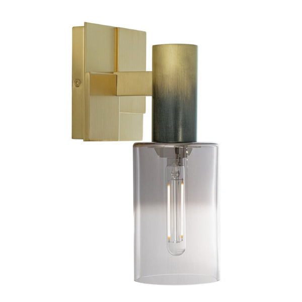 Atlas Empire 10.25'' High 1-Light Wall Sconce - Elegant Ambient Lighting for Transitional Interiors Satin Brass/Black WL11069-BS