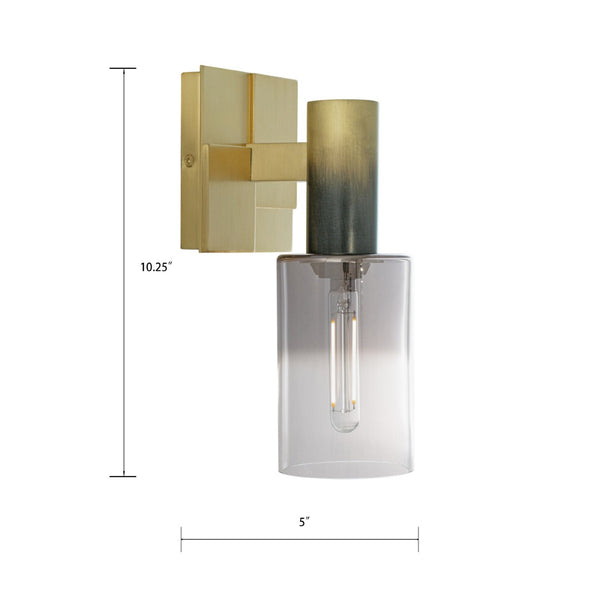 Atlas Empire 10.25'' High 1-Light Wall Sconce - Elegant Ambient Lighting for Transitional Interiors Satin Brass/Black WL11069-BS