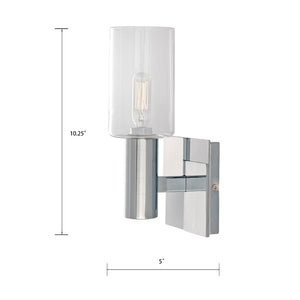 Atlas Empire 10.25'' High 1-Light Wall Sconce - Elegant Ambient Lighting for Transitional Interiors Chrome WL11069-CH