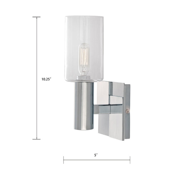 Atlas Empire 10.25'' High 1-Light Wall Sconce - Elegant Ambient Lighting for Transitional Interiors Chrome WL11069-CH