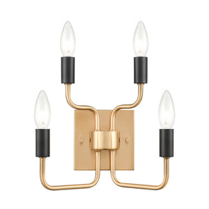Atlas Epping 10'' 4-Light Wall Sconce in Aged Brass & Matte Black - Timeless Elegance for Any Space WL11070-BS