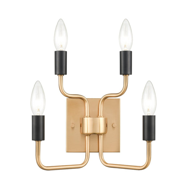 Atlas Epping 10'' 4-Light Wall Sconce in Aged Brass & Matte Black - Timeless Elegance for Any Space WL11070-BS